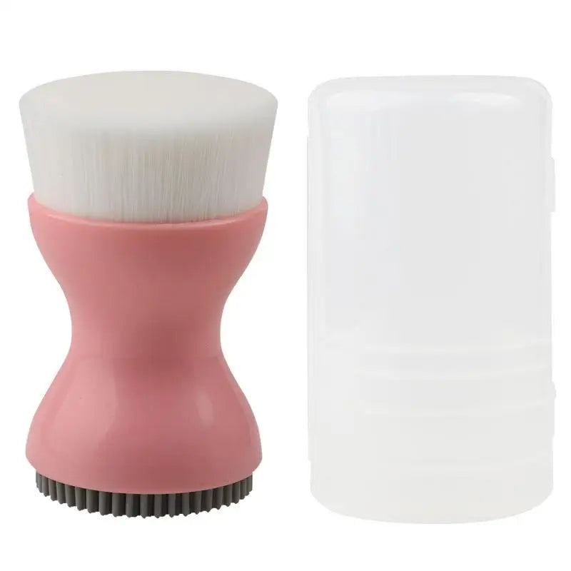 Double-Sided Mini Manual Facial Cleansing Brush Silicone Massage Face Brush Soft Bristles Handheld Cleaning Device Pore Cleaner