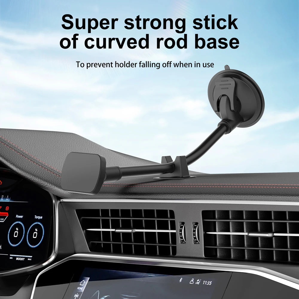 Universal Magnetic Phone Holder Car Long Arm Windshield Dashboard Magnet Car Holder Mount Dock for Phone Mobile Stand for IPhone