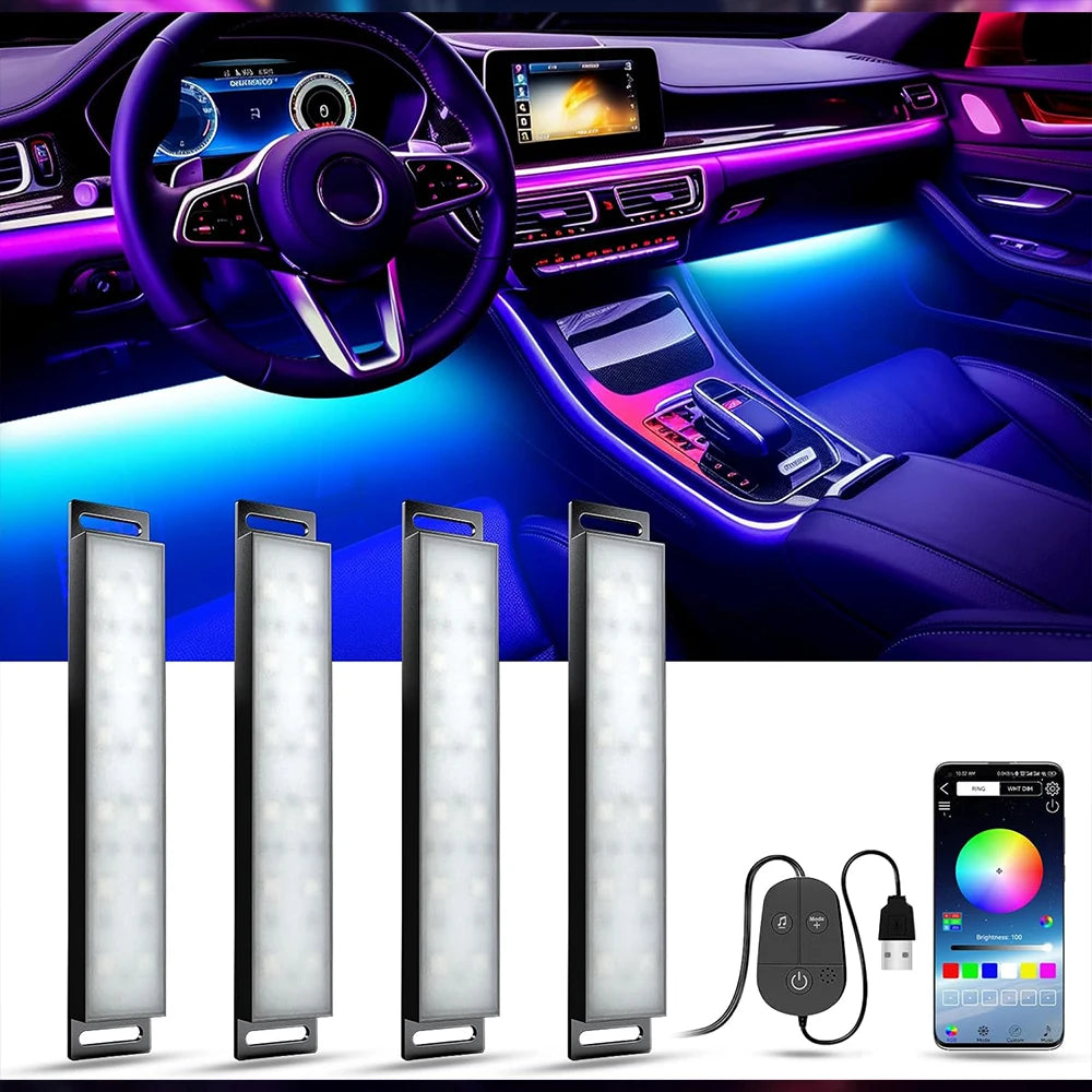 Car Lights Interior LED Lights for Car Interior APP Control Truck Inside Lights with DIYs Music Mode Ambient Foot Lighting