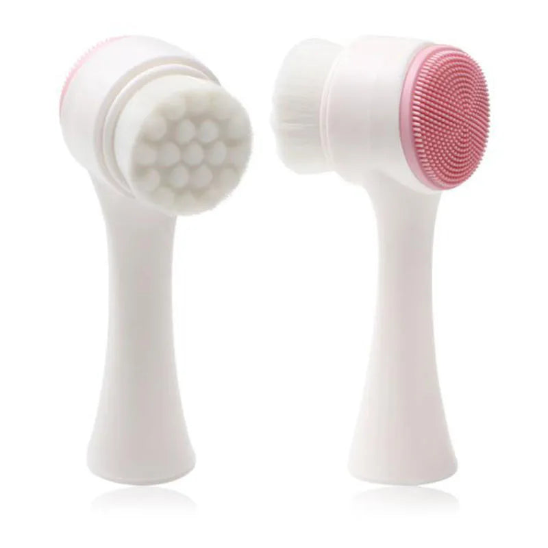 1/2pcs 2-In-1 Facial Silicone Cleansing Brush Facial Soft Silicone Brushes Care Massage Brush Portable Face Deep Cleansing Brush