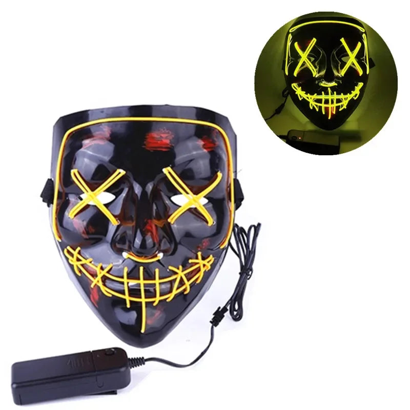 Halloween Mask LED Light Up Mask Scary Mask for Festival Cosplay Halloween Costume Masquerade Parties, Carnival, Gift