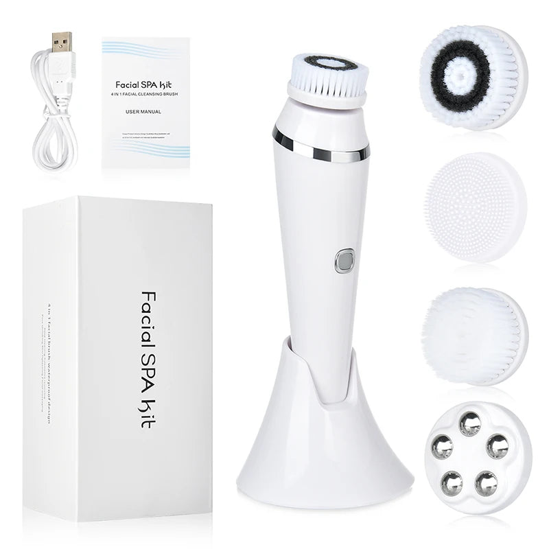 Facial Cleansing Brush Facial Cleansing Brush Rechargeable and Waterproof 5-in-1 Facial Brush Use for Skin Care Gentle Exfoliat