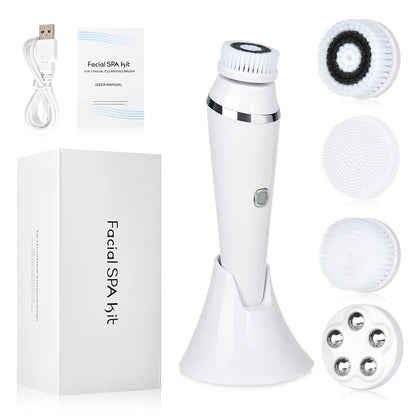 Facial Cleansing Brush Facial Cleansing Brush Rechargeable and Waterproof 5-in-1 Facial Brush Use for Skin Care Gentle Exfoliat