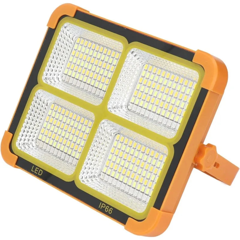 Solar Flood Light Portable LED Work Solar Light 100W IP66 with 5 Gear Adjustable Brightness Rechargeable LED Floor Light
