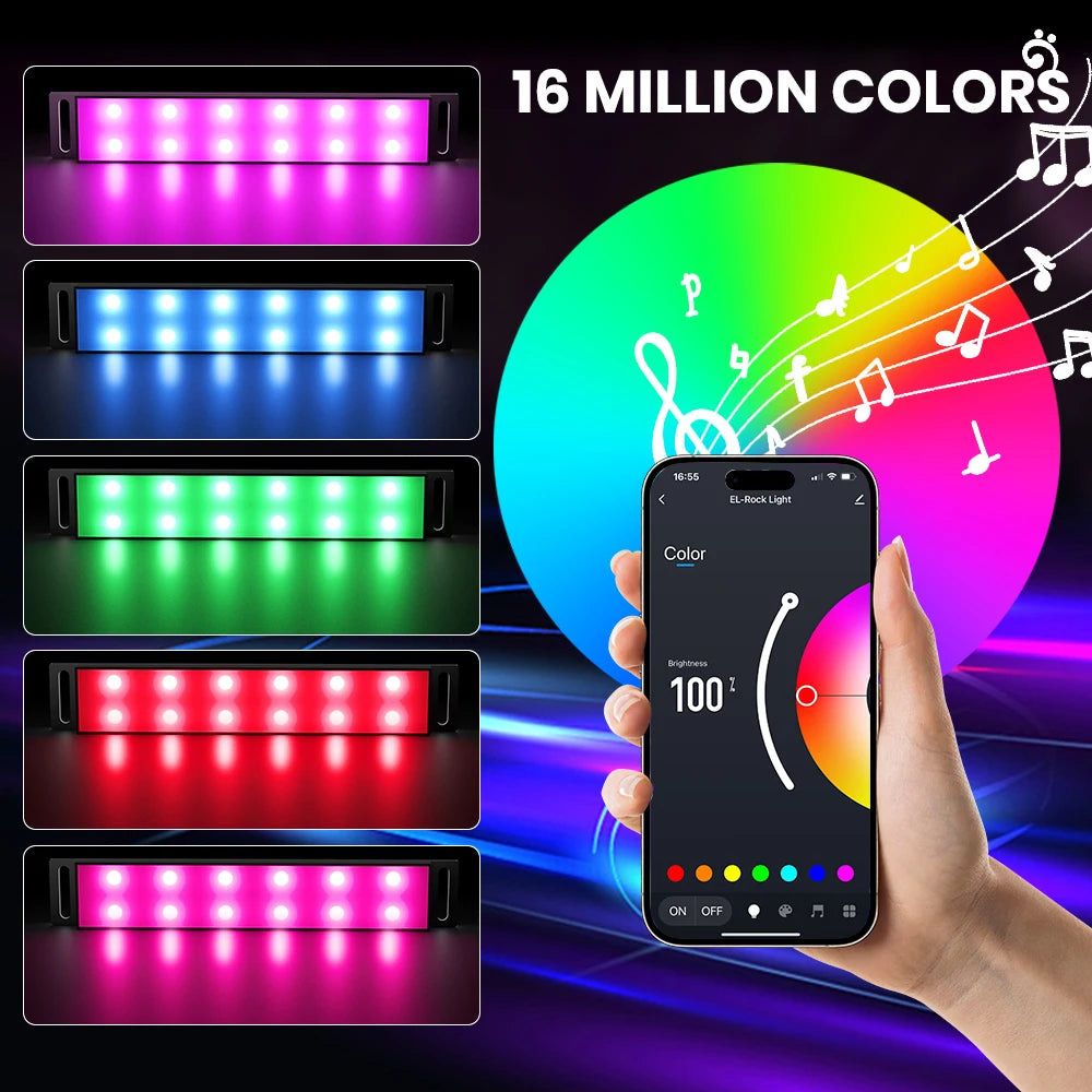 Car Lights Interior LED Lights for Car Interior APP Control Truck Inside Lights with DIYs  Music Mode Ambient Foot Lighting