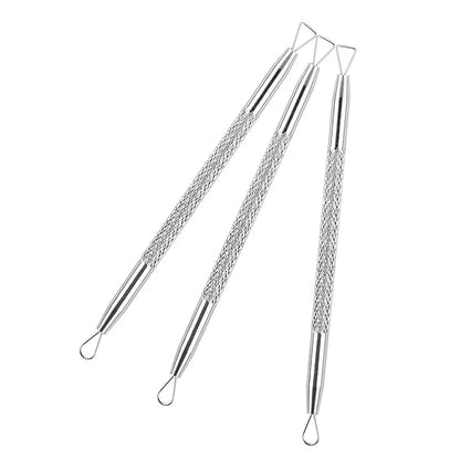 Double-Headed Stainless Steel Blackhead Remover - Effective Pimple Extractor for Oily Skin Unscented, Durable, and Easy to Clean