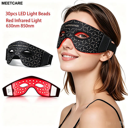 LED Eye Mask LED Red Infrared Light Therapy 630nm 850nm with 5 Modes Adjust Massage for Relieve Eye Bag Dark Circle Massages
