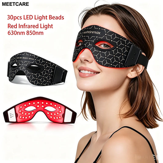 LED Eye Mask LED Red Infrared Light Therapy 630nm 850nm with 5 Modes Adjust Massage for Relieve Eye Bag Dark Circle Massages