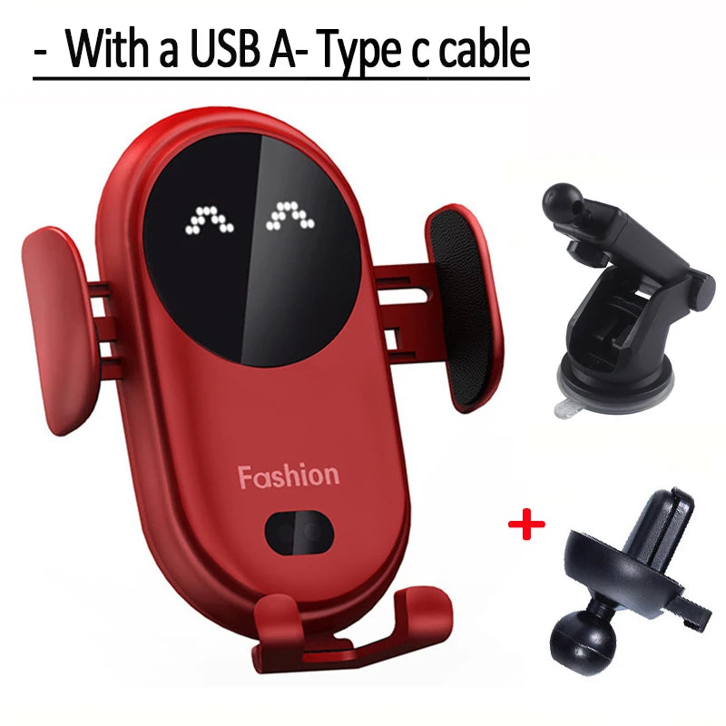Wireless Charger Car Mount for Air Vent Mount Car Phone Holder Rotating Intelligent Infrared Fast Wireless Charging Charger