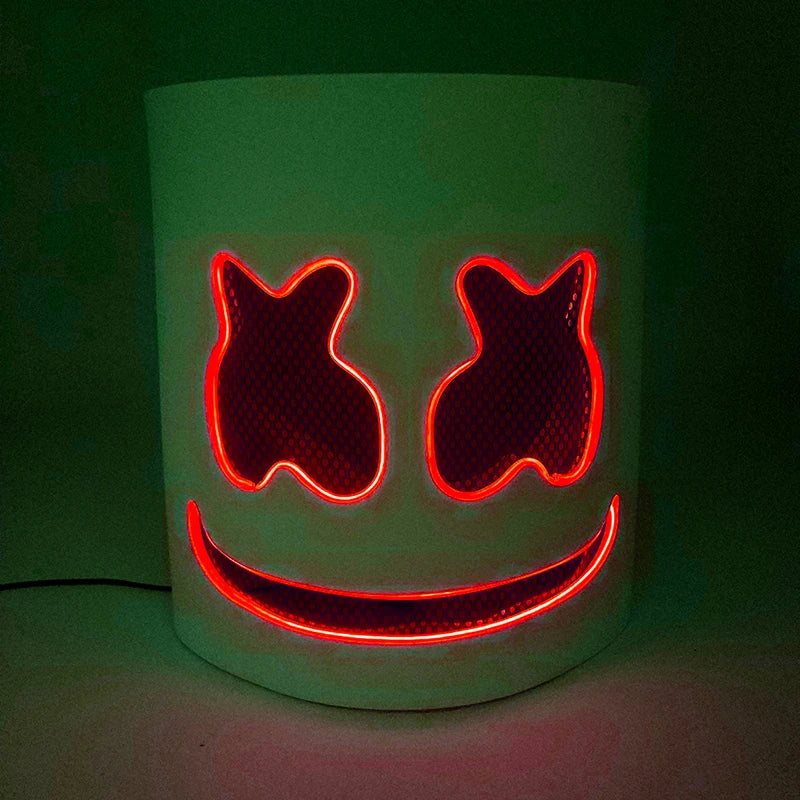 LED DJ Mask Headgear Lifelike Marshmello Mask Breathable Helmet Mask Carnival Festival Halloween Party Props Cosplay.Costume