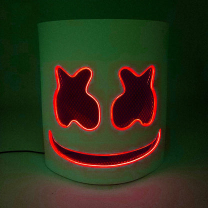 LED DJ Mask Headgear Lifelike Marshmello Mask Breathable Helmet Mask Carnival Festival Halloween Party Props Cosplay.Costume