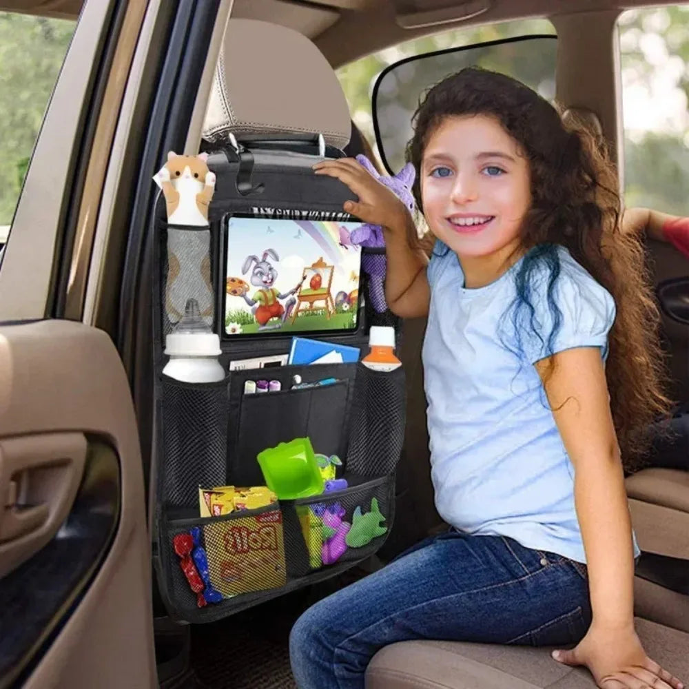 Car Backseat Organizer 9 Storage Pockets Seat Back Protectors Kick Mats for Kids Toddlers Accessories Car Seat back Storage