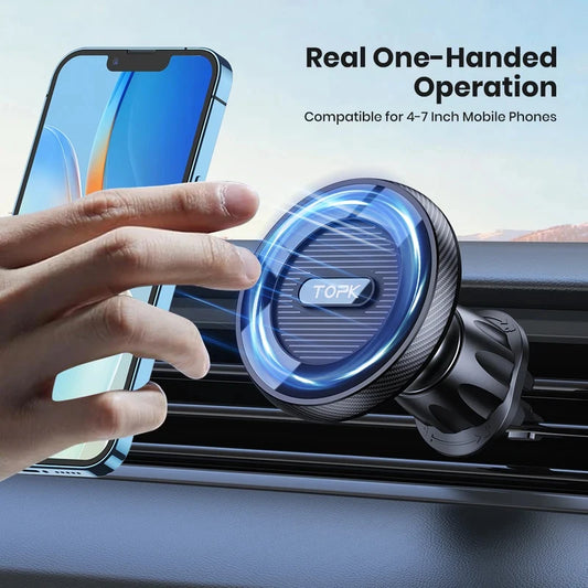 Magnetic Car Holder FOR Phone FOR Magsafe, Powerful Magnetism Premium Metal Hook, Single-Hand Operation Air Vent Mount