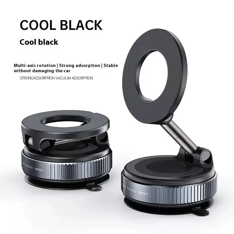 Strong Magnetic Car Phone Holder Foldable Design 360° Adjustable Vacuum Mount for Car/Desk/Bathroom/Universal Use