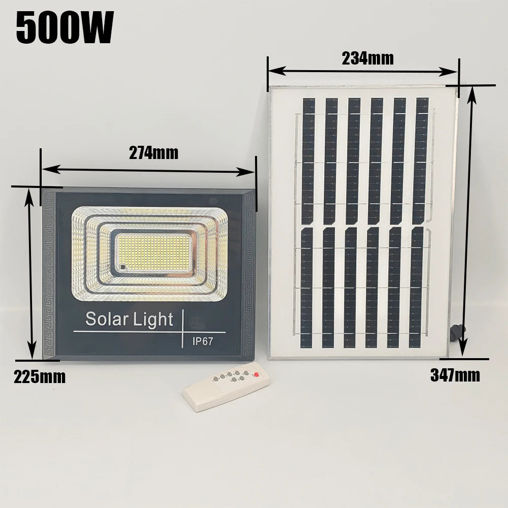 50w 100w 200w 300w 500w Solar Flood Lights LED Solar Powered Spotlight Outdoor Waterproof Reflector Solar with Remote Control