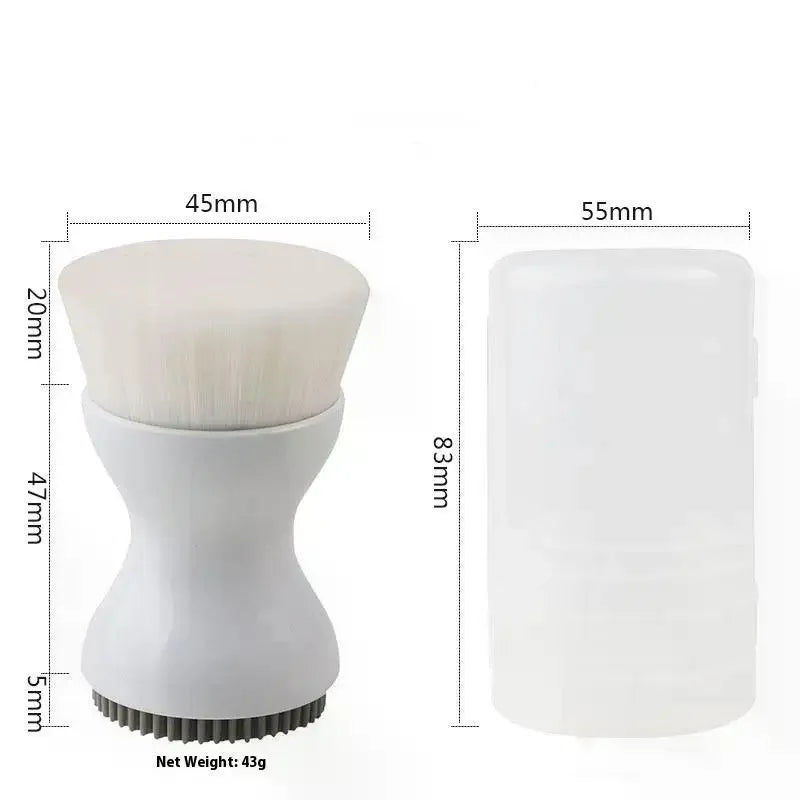 Double-Sided Mini Manual Facial Cleansing Brush Silicone Massage Face Brush Soft Bristles Handheld Cleaning Device Pore Cleaner