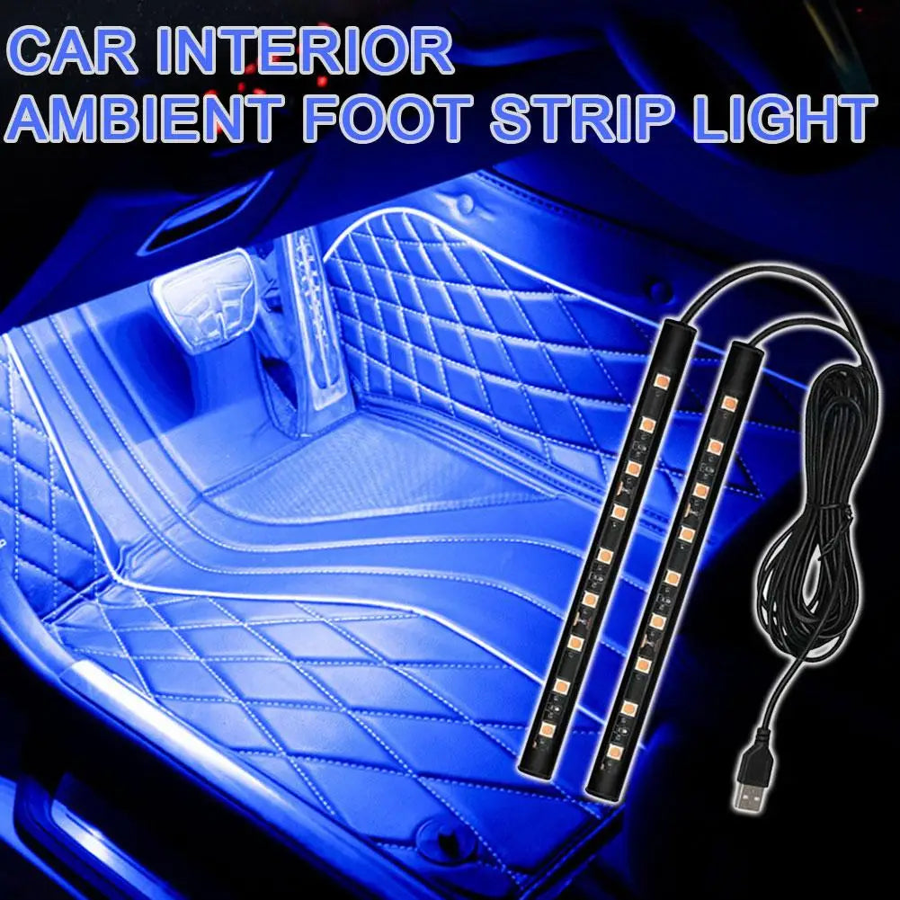 LED Car Interior Ambient Foot Light With USB Backlight Light 5V Auto Decorative Atmosphere Neon Lamp Vehicle Accessories