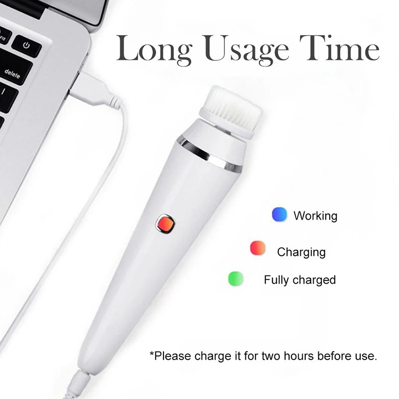 Facial Cleansing Brush Facial Cleansing Brush Rechargeable and Waterproof 5-in-1 Facial Brush Use for Skin Care Gentle Exfoliat