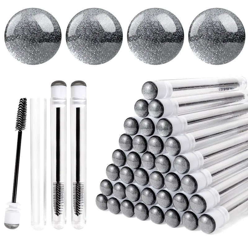 20/5pcs Reusable Eyebrow Brush Tubes Reusable Lash Mascara Wands Lash Extension Brushes Dust-proof Tube Containers Makeup Tools