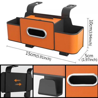 Car Backseat Organizer With Cup Holder+Tissue Box+Phone Mount Auto Seat Back Storage Bag Multifunctional Hanging Organizer