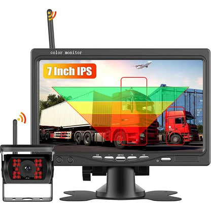 AI Human Vehicle Detection BSD 7" 1080P Digital Wireless Backup Camera Monitor Night Vision 12V-24V for Truck RV Trailer Bus