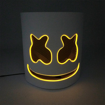LED DJ Mask Headgear Lifelike Marshmello Mask Breathable Helmet Mask Carnival Festival Halloween Party Props Cosplay.Costume