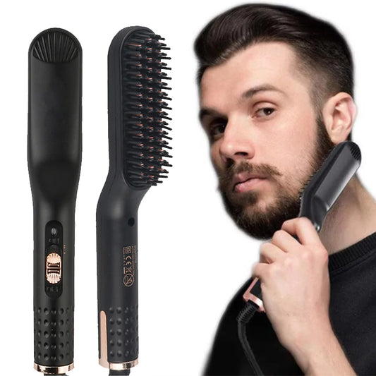 Electric Hair Comb Brush Beard Straightener Multifunctional Hair Straightening Comb Hair Curler Fast Heating Styling Tools