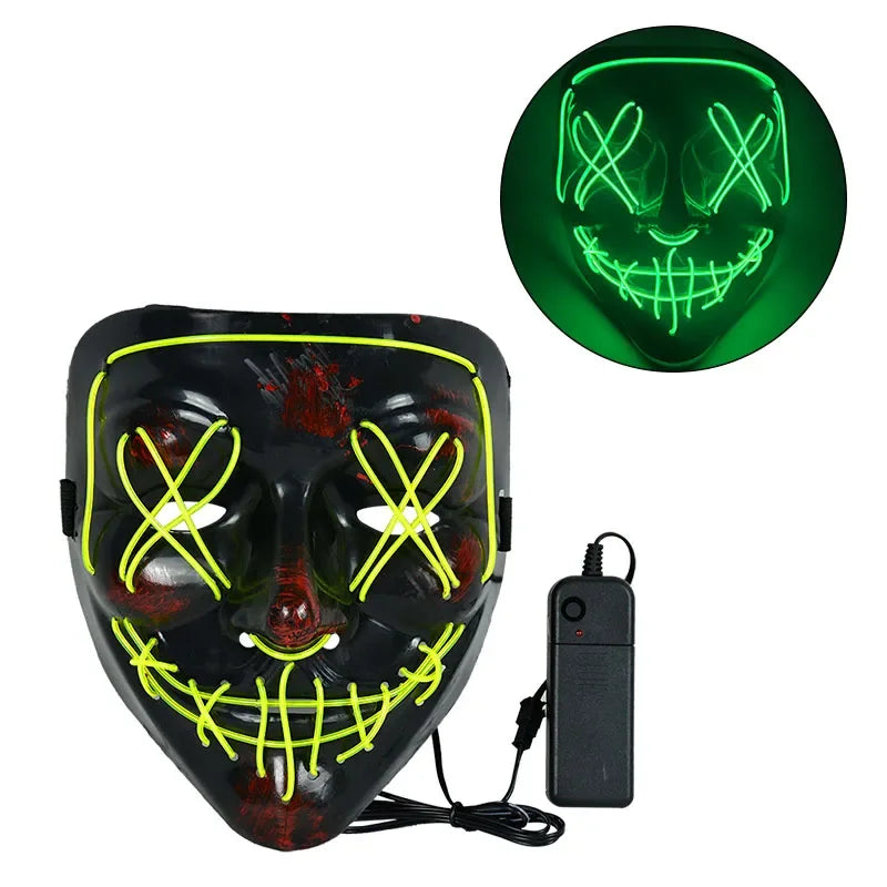 Halloween Mask LED Light Up Mask Scary Mask for Festival Cosplay Halloween Costume Masquerade Parties, Carnival, Gift