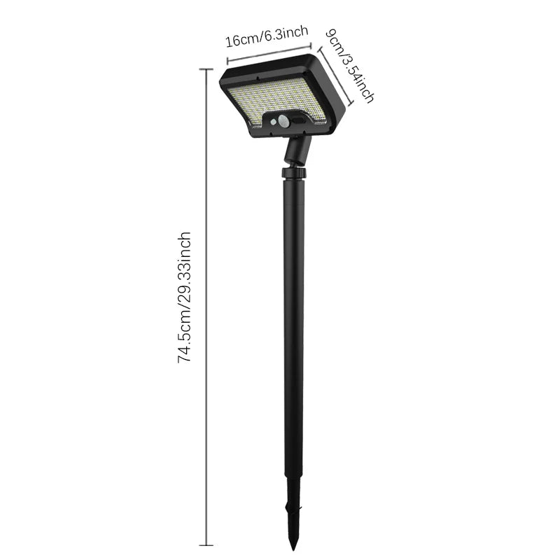 Solar Motion Sensor Garden Light, 5 - 6m Detection, 360° Rotatable Lamp, 4 Lighting Modes, Weatherproof Lighting, for Outdoor