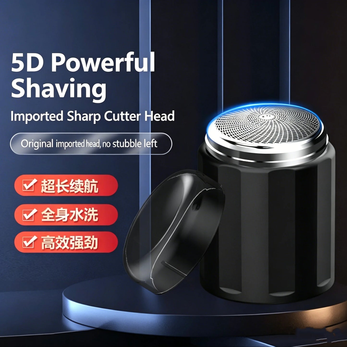Men's Electric Shaver, Mini Portable Shaver, Painless Shaving, Trimmer, Razor, Facial, Beard, Travel, Office, Home Use.
