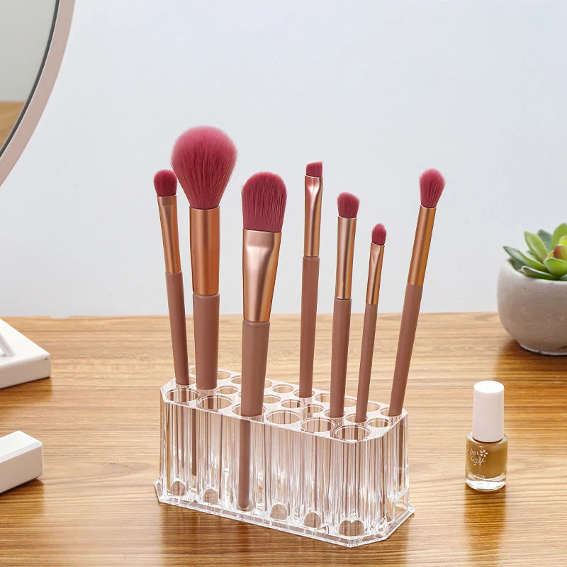 Beauty Container Tool Kit Display Shelf Holder 26 Holes Nail Brushes Storage Box Holder Organizer Makeup Brushes Pens