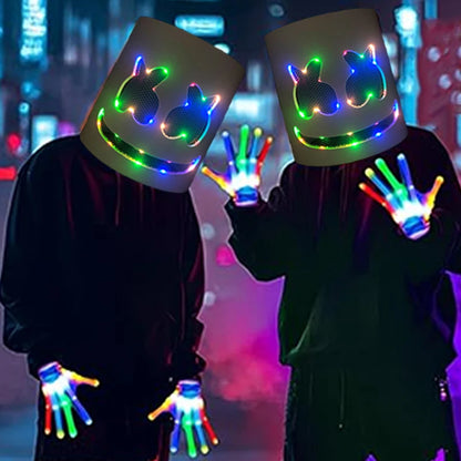 LED DJ Mask Headgear Lifelike Marshmello Mask Breathable Helmet Mask Carnival Festival Halloween Party Props Cosplay.Costume