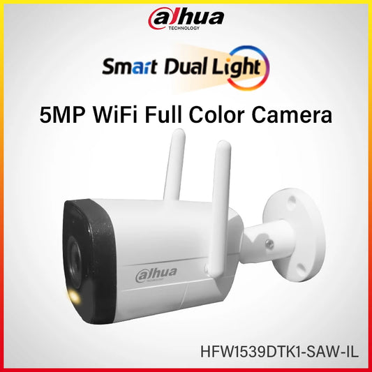 Dahua Wifi 6 5MP Full Color Camera Outdoor Wireless Security Camera Ai Human Detection Smart Dual Light Mic HFW1539DTK1-SAW-IL