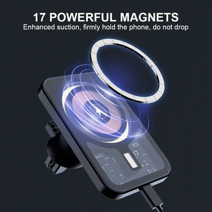 Magnetic Wireless Charger Car Air Vent Mount Phone Holder Stand Fast Charging Station For iPhone 13 14 15 16 17 Pro Max macsafe