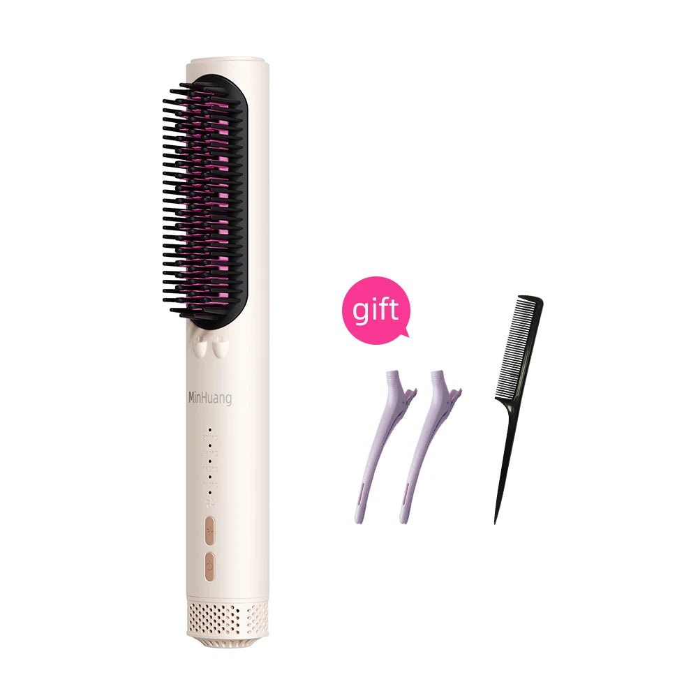 Hair Straightener Brush Heating Hot Comb Straightener Electric Hair Straightening Curly Multifunctional Iron Brush Comb Curler