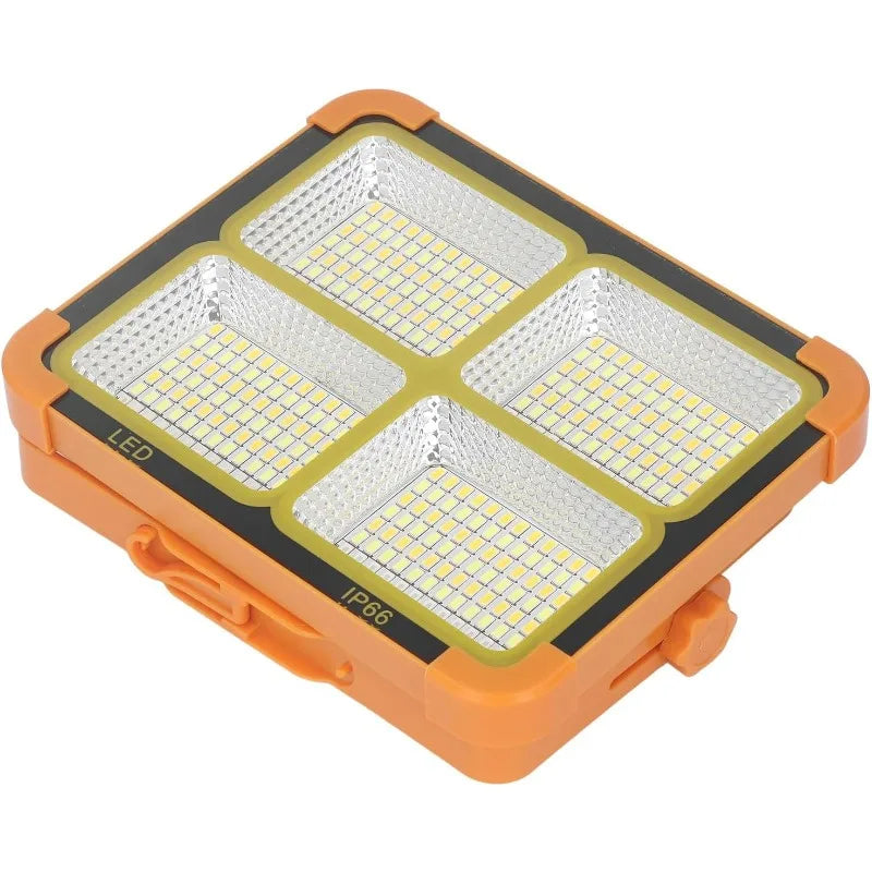 Solar Flood Light Portable LED Work Solar Light 100W IP66 with 5 Gear Adjustable Brightness Rechargeable LED Floor Light