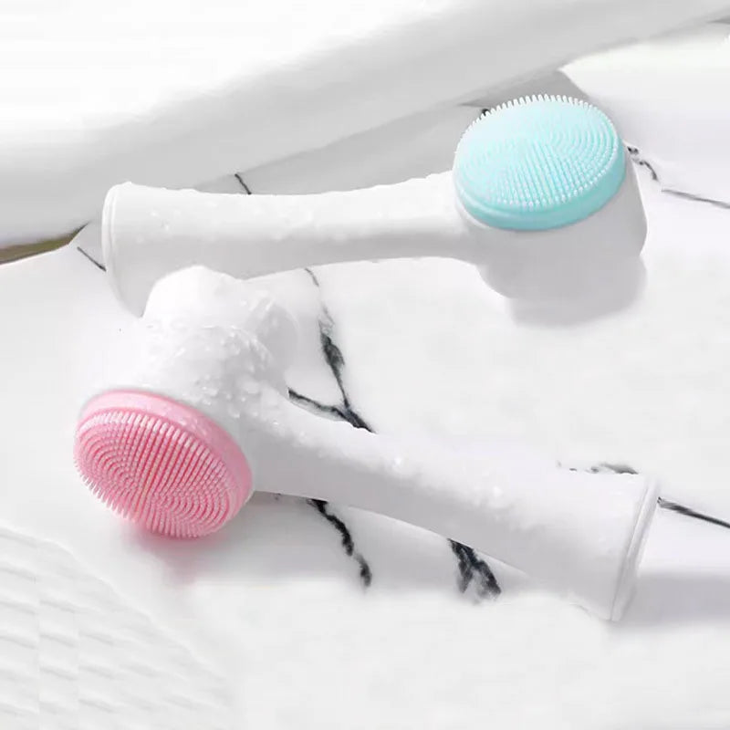 1/2pcs 2-In-1 Facial Silicone Cleansing Brush Facial Soft Silicone Brushes Care Massage Brush Portable Face Deep Cleansing Brush