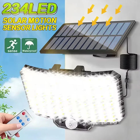 LED Solar Security Lights Motion Sensor Outdoor 234LED Flood Light IP65 Waterproof Wall Lamp Solar 3 Mode for Garden Garage