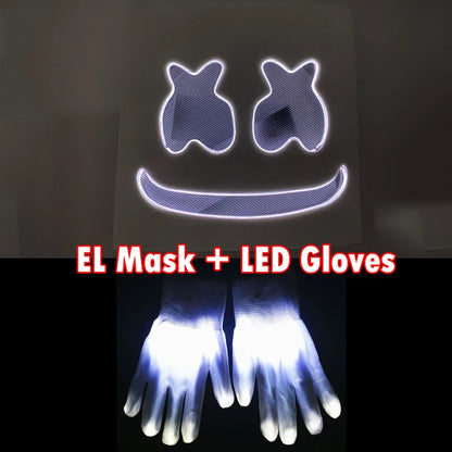 LED DJ Mask Headgear Lifelike Marshmello Mask Breathable Helmet Mask Carnival Festival Halloween Party Props Cosplay.Costume