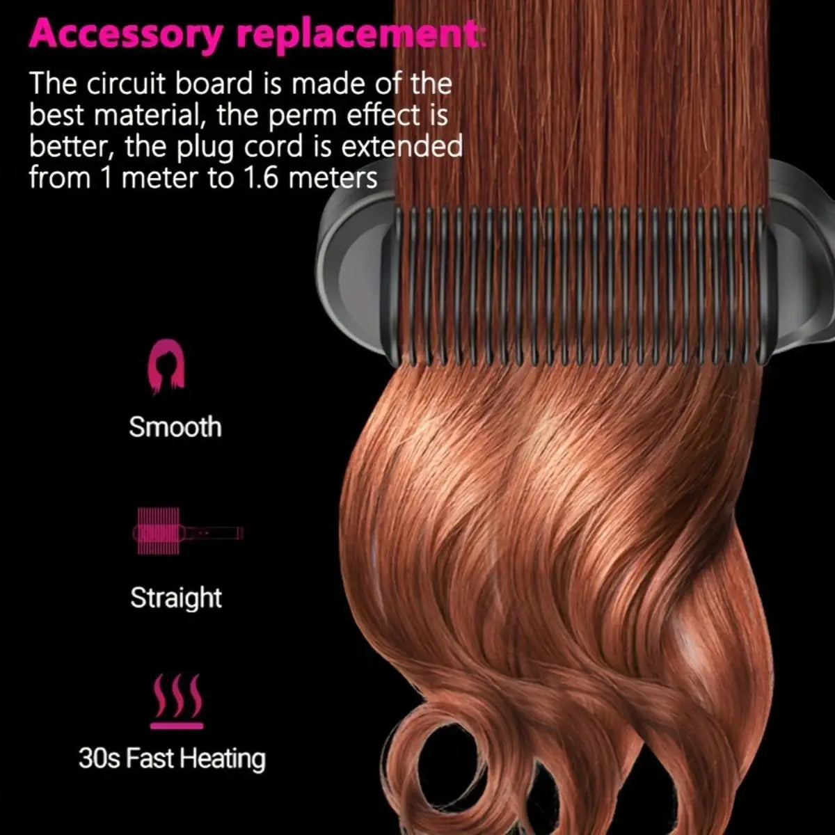 Electric Hair Straightener Brush, Durable Straightening Comb, Multi-use Styling Tool for Home & Salon Hairdressing Use.