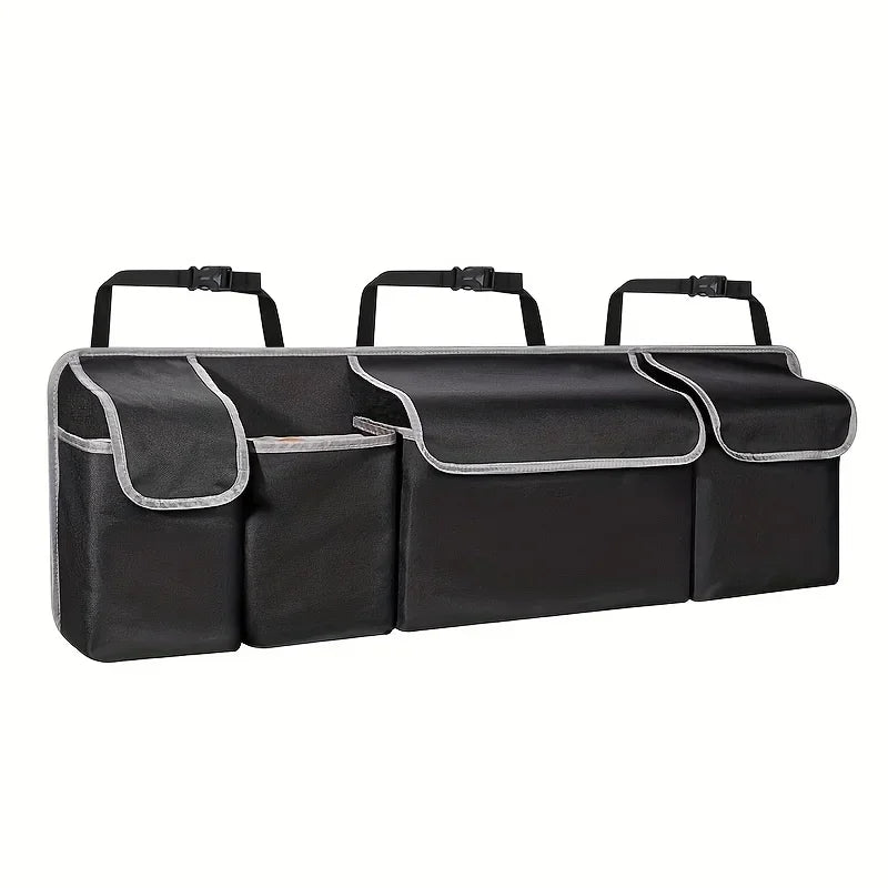Car Seat Organizer 4 Pocket With 3 Lids Durable Nylon Foldable Storage Multi Functional For SUV Truck Van Car Tools Accessories