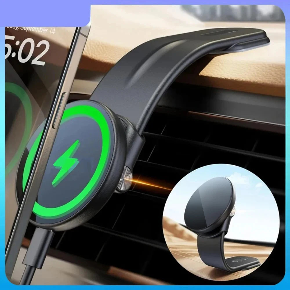 15W Car Wireless Fast Magnetic Charger 360° Adjustable Mobile Car Phone Holder Suitable for All Car Models Phone Holder