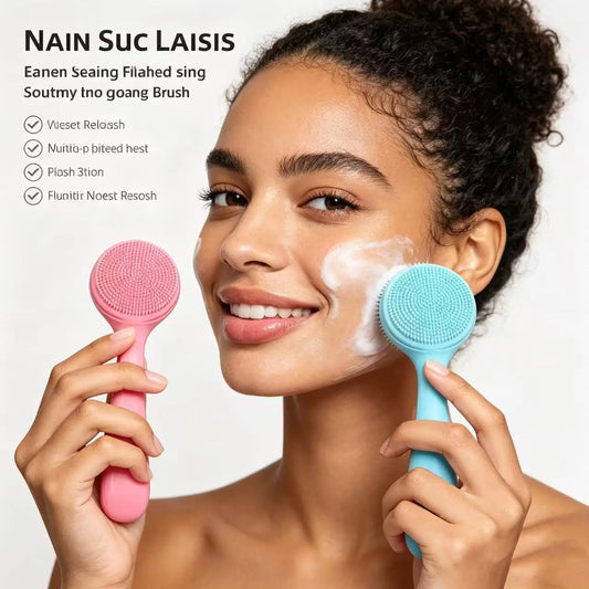 1pc Soft Silicone Facial Brush, Manual Cleansing Brush, Gentle Exfoliation, Deep Cleansing of Pores.