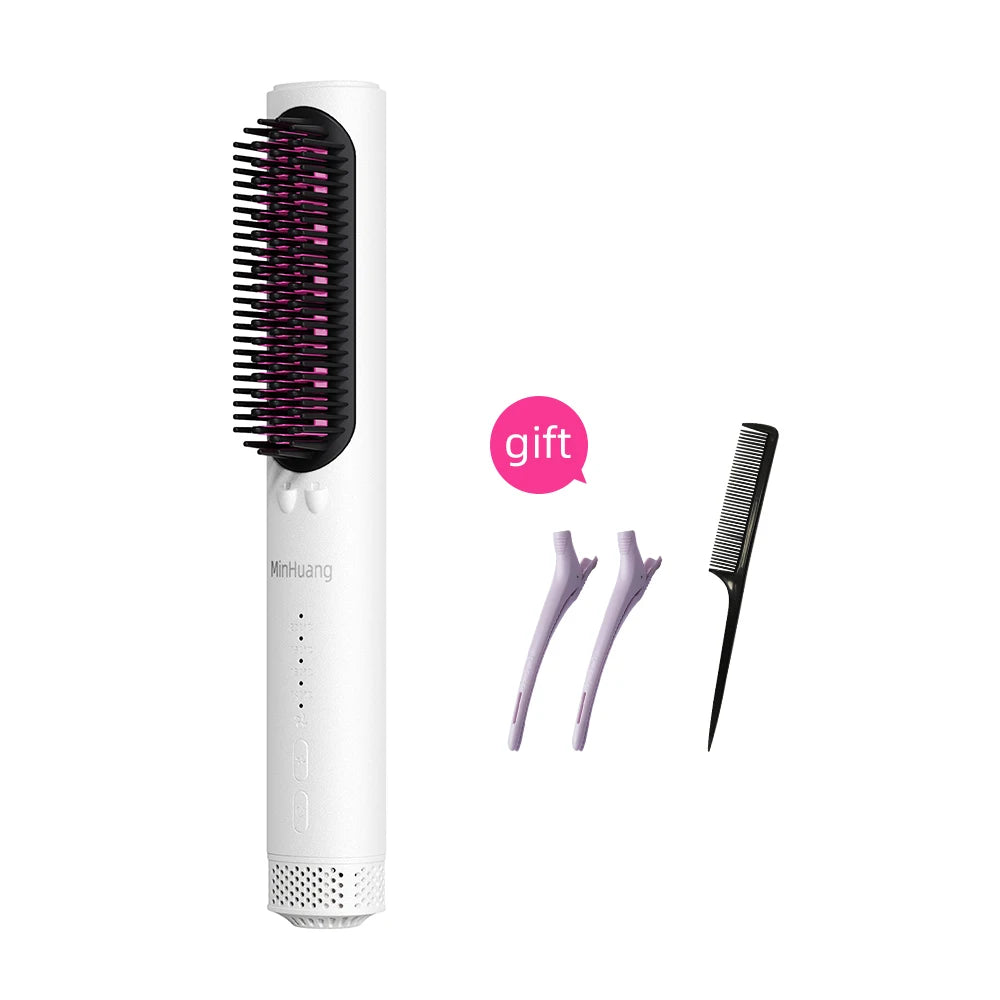 Hair Straightener Brush Heating Hot Comb Straightener Electric Hair Straightening Curly Multifunctional Iron Brush Comb Curler