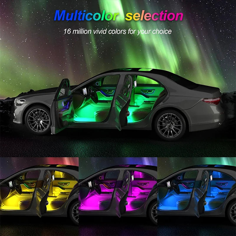 Car Lights Interior LED Lights for Car Interior APP Control Truck Inside Lights with DIYs  Music Mode Ambient Foot Lighting