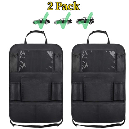 Car Seat Back Organizer 10 Storage Pockets with Touch Screen Tablet Holder Protector for Kids Children Car Accessories
