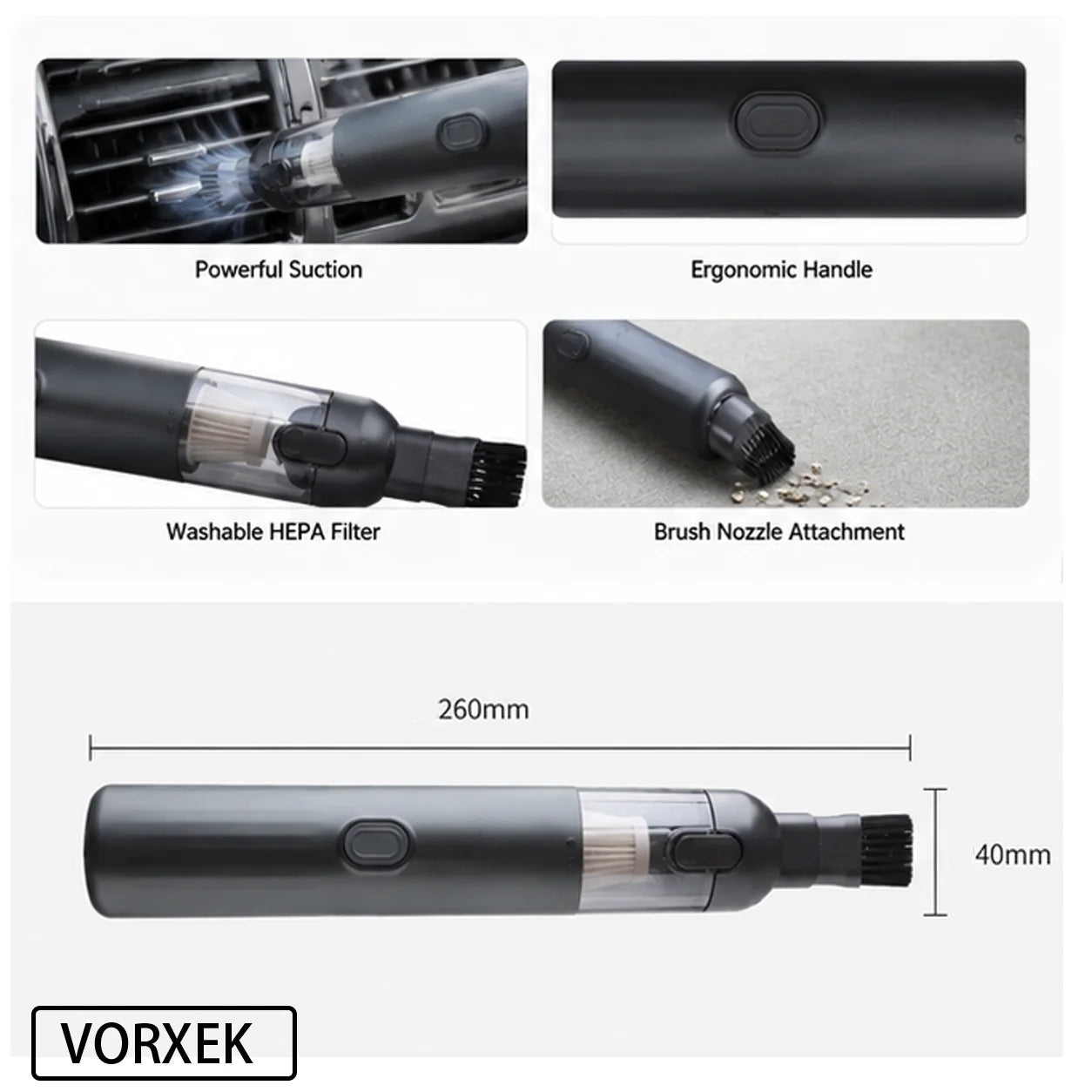 VORXEK Cordless Car Vacuum Cleaner 13000Pa Handheld Vacuum and Air Blower for Car SUV and Truck
