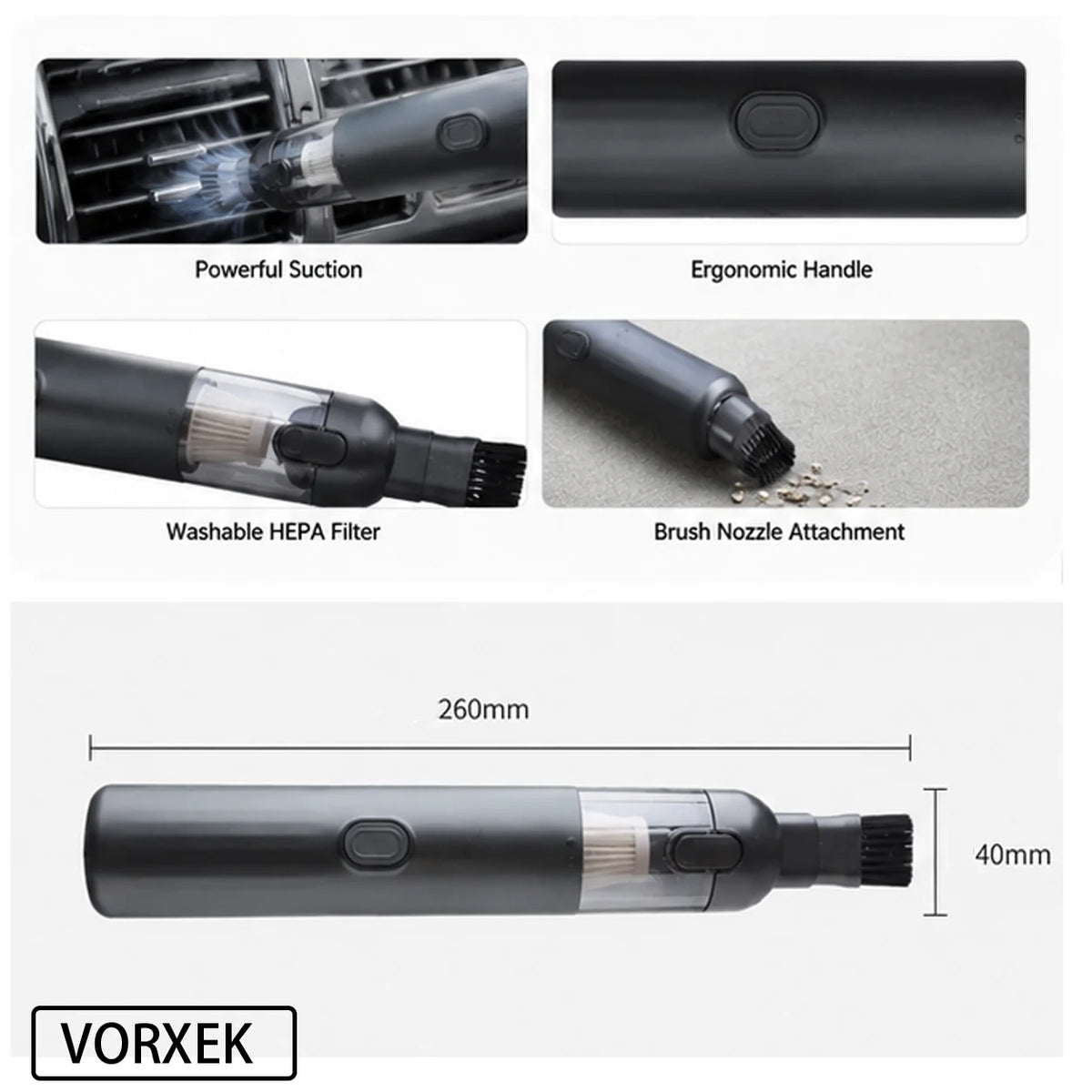 VORXEK Cordless Car Vacuum Cleaner 13000Pa Handheld Vacuum and Air Blower for Car SUV and Truck