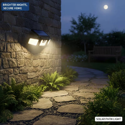 Solar-powered Outdoor Motion-sensor Lights 3-head 270° Wide-angle Security Lights for Yards Patios Garages Driveways Lighting