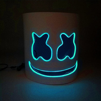 LED DJ Mask Headgear Lifelike Marshmello Mask Breathable Helmet Mask Carnival Festival Halloween Party Props Cosplay.Costume